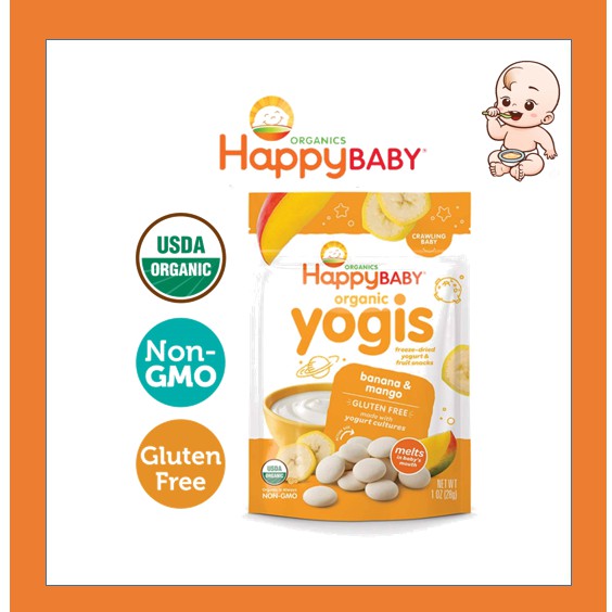 HAPPY BABY ORGANIC YOGIS GREEK YOGURT &amp; FRUIT SNACKS