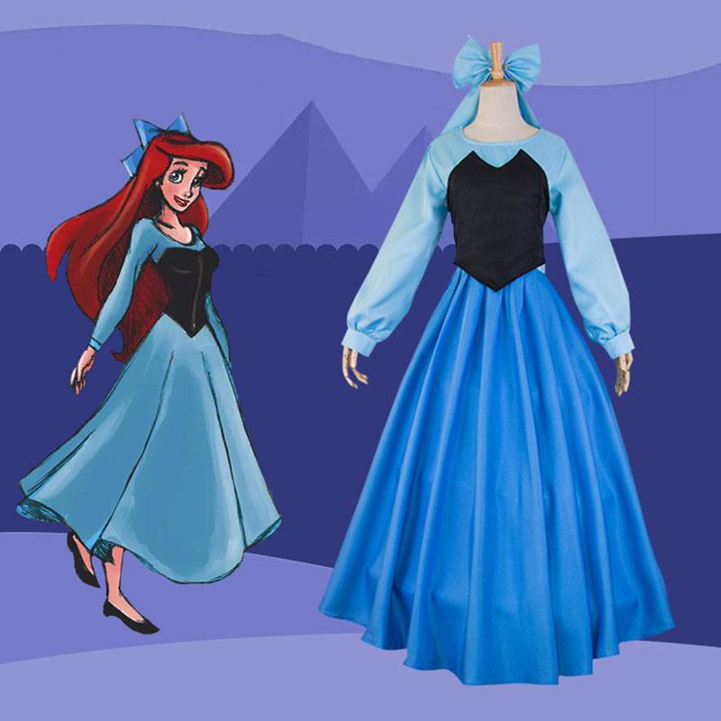 [GR] Ariel Princess Cosplay Set The Little Mermaid Costume Women Cartoon Sweet Dress For Adult