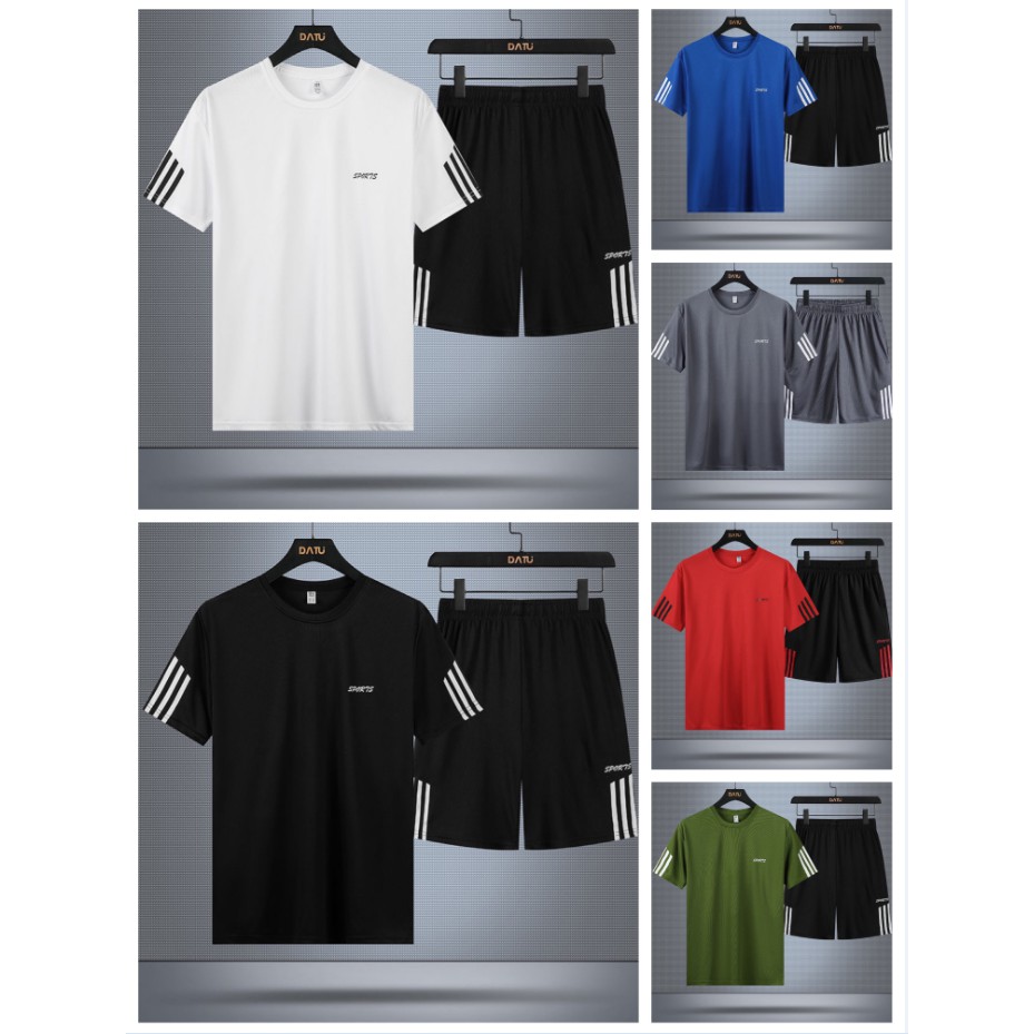DRIFIT [2 in 1 set] Korean sports fashion trend Terno T-shirt + shorts unisex size Korean size