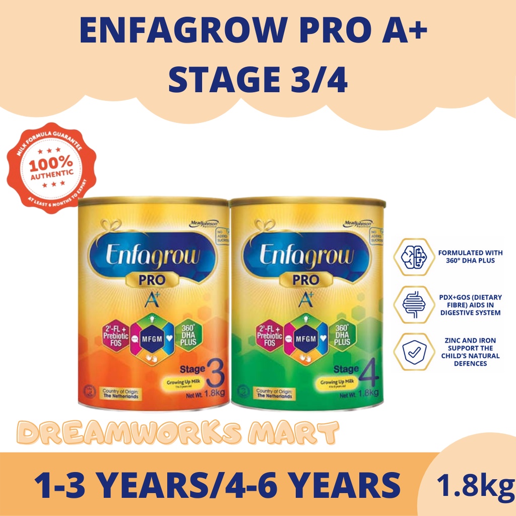 Enfagrow Pro A+ Stage 3 (1-3Y) / Stage 4 (4-6Y) Baby Formula Milk ...