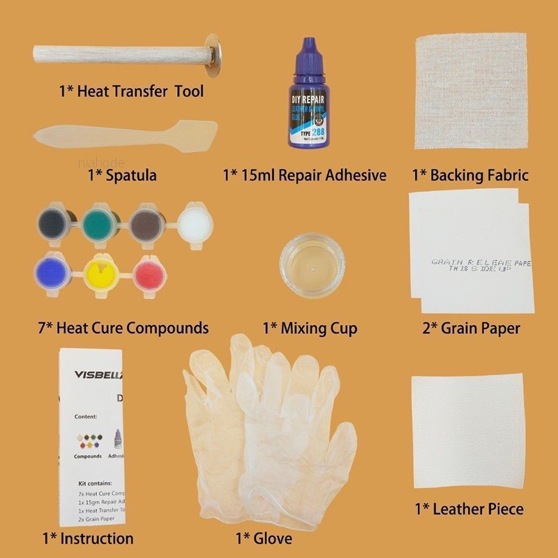 Niahode New Leather Repair Kit Filler Professional Vinyl Diy