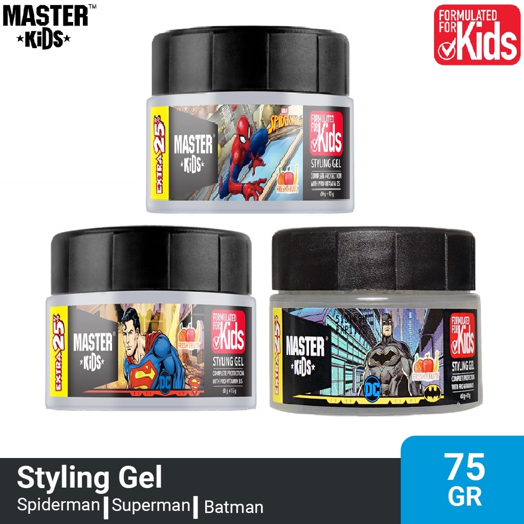 Master Kids Hair Styling Gel Superhero 75gr Hair Wax Pomade Kids All Varian  (Pay On The Spot) | Shopee Singapore