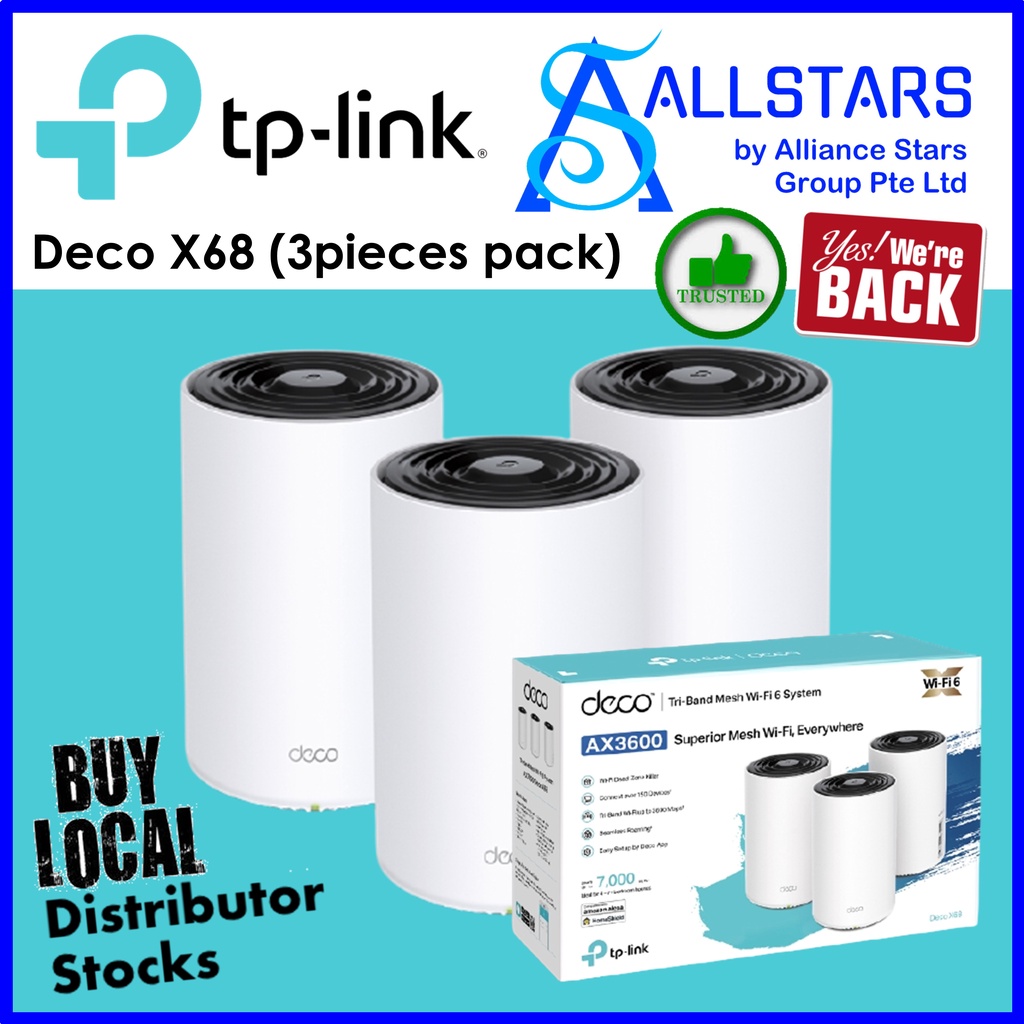 TPLink / TPLink Deco X68 (3pcs Pack) WIFI6 AX3600 Mesh Router System