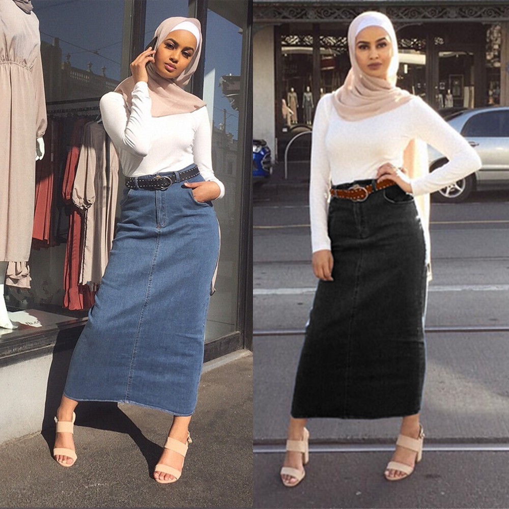 jeans long skirts for ladies