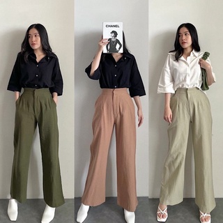 Sivali Culottes Linen Import Highwaist 2239 - Culotte Pants | Wide Leg Cullotes | Women's Culottes