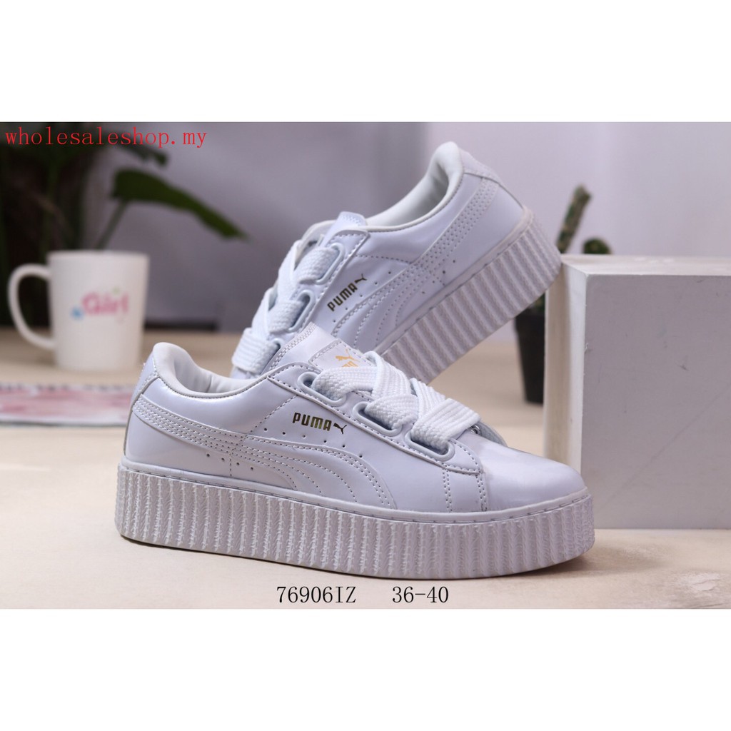 Authentic Puma Platform Metal Women fashion Sneakers Walking shoes white |  Shopee Singapore