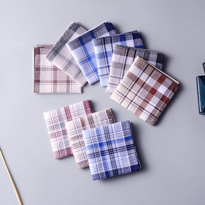 5PCS Classic Cotton handkerchief men's handkerchief Random Colors