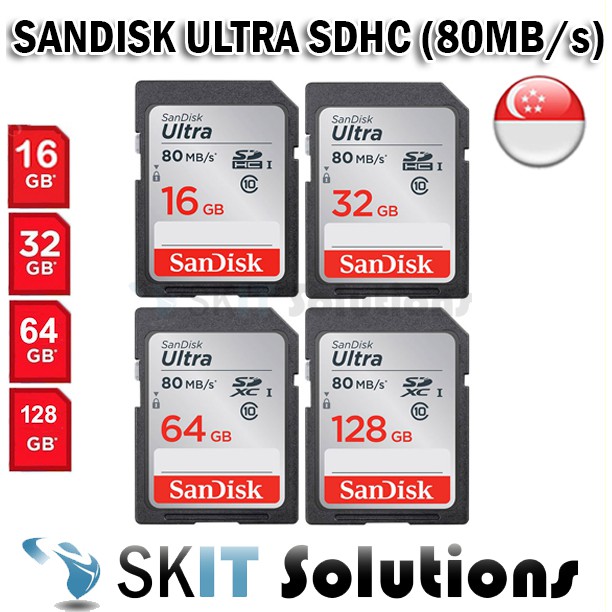 Sandisk ULTRA SDHC / SDXC UHSI SD Card 16GB 32GB 64GB 128GB 80MB/S