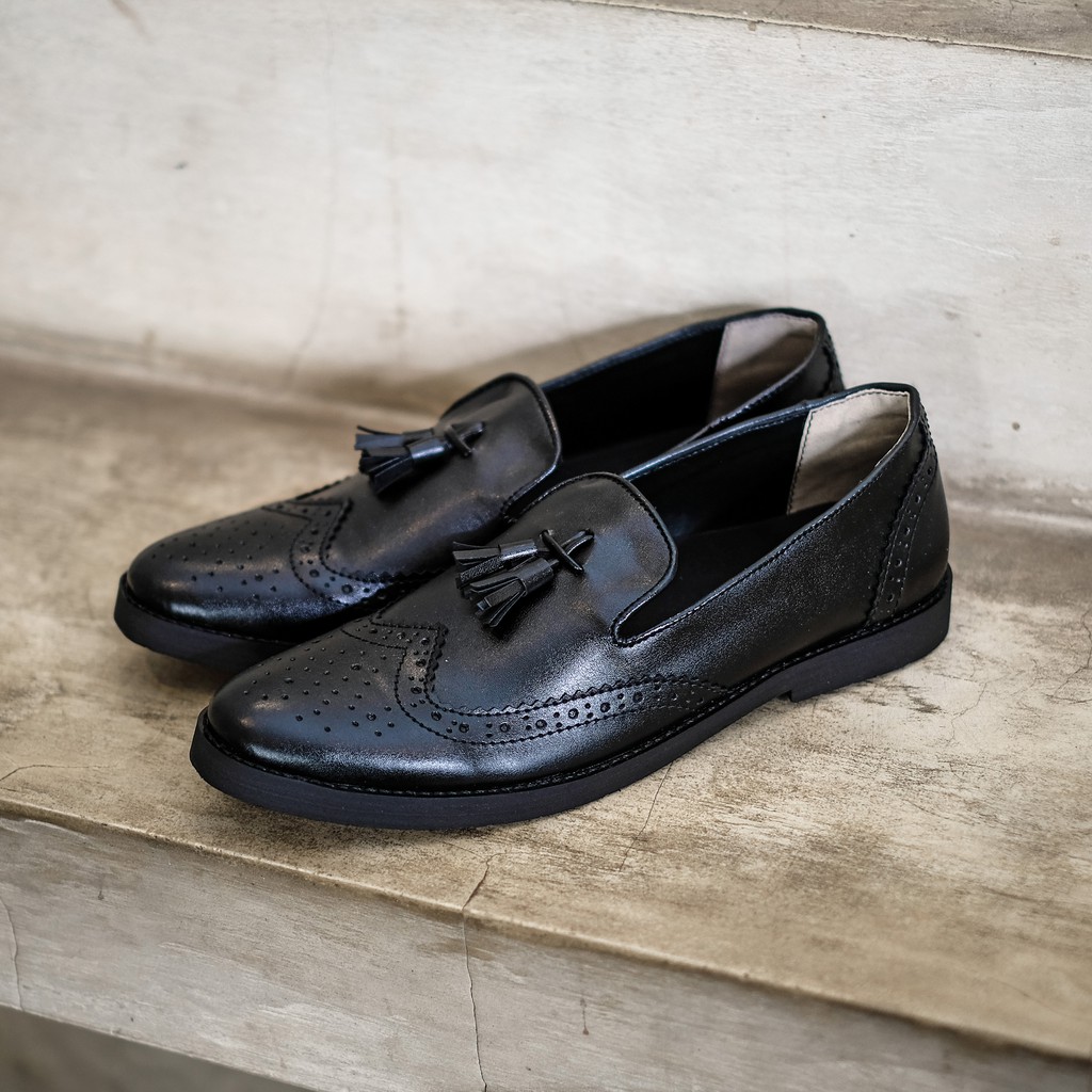 sepatu formal pria loafer giant tomio pantople black