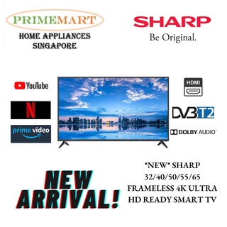 SHARP 32/40/50/55/65” FRAMELESS HD READY SMART TV *FREE DELIVERY *3 YEARS LOCAL MANUFACTURER WARRANTY