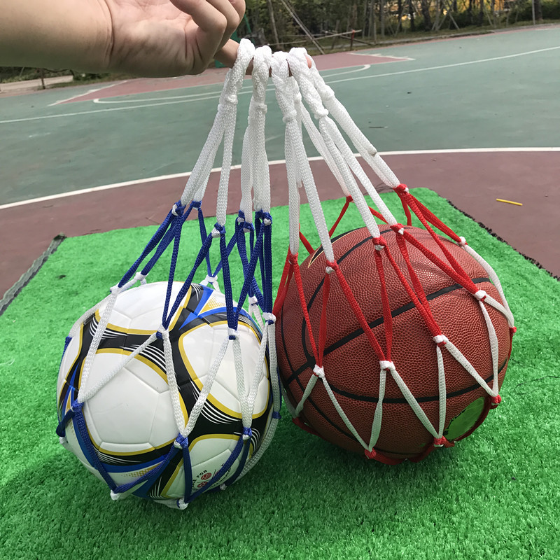 Qiwenr Outdoor Portable Ball Carrying Net,Ball Net Bag Carry Net Bag Ports Ball Mesh Bag Storage Bag for Basketball,Drawstring Closure Durable Portable Gym Toy Ball Bag and 2PCS Ball Inflator Needles 