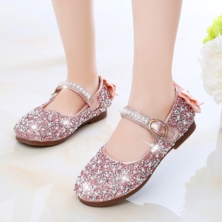 New Children Flat  Girls Single Shoes Girls Glitter Pearl Rhinestone Princess Shoes Show Kids Dancing Shoes Girls Soft Flats #1
