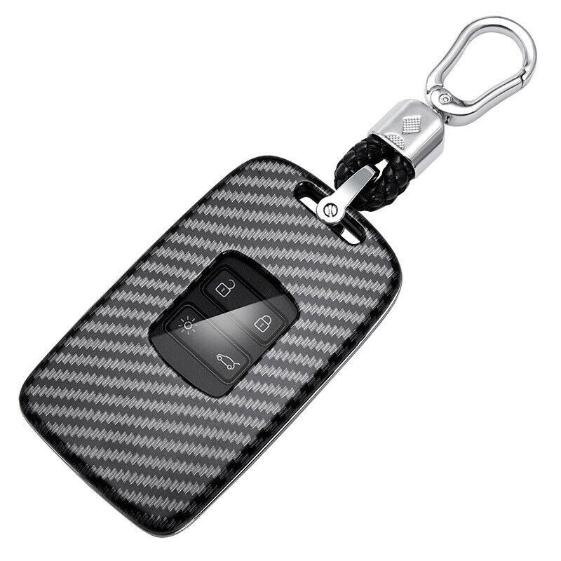 Carbon Fiber ABS Car Key Fob Case Cover Keychain for Renault Captur Clio Megane Koleos Kadjar Key Holder