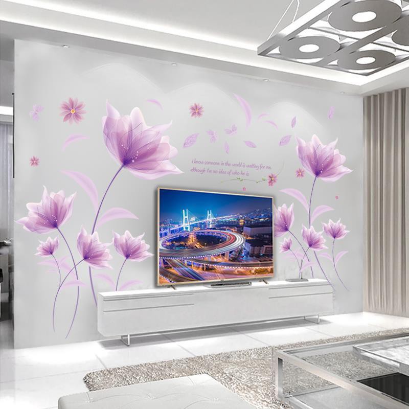 3d stereo wall stickers wall flowers warm living room TV background wall  decoration bedroom room self-adhesive wallpaper stickers | Shopee Singapore