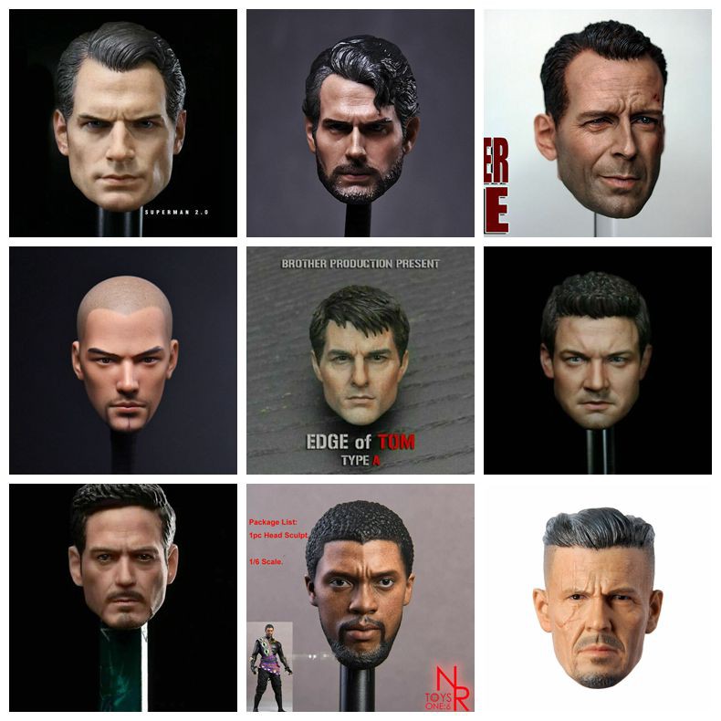1/6 Male Head Sculpt A Head Carving Hot Toys Fit 12'' Body Action Figure 