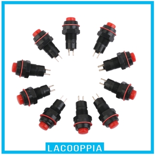 [LACOOPPIA] 10x Car Boat Switch Lock Dash ON/OFF Push Button Latch 2A 125/1.5A 250V -Red