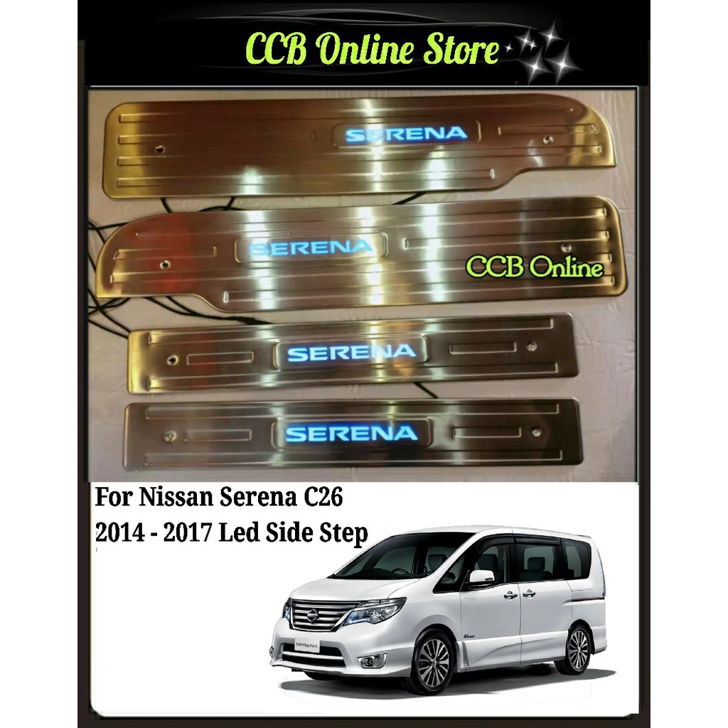 Steel Plate Door Side Step For Nissan Serena C26 With Led Blue Shopee Singapore