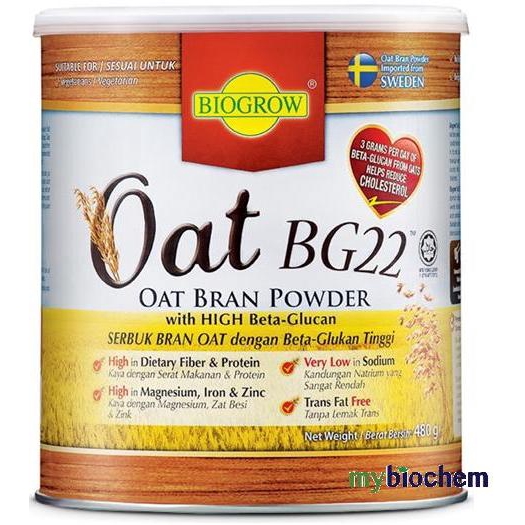 Biogrow Oat Bg22 Oat Bran Powder With High Beta Glucan Shopee Singapore