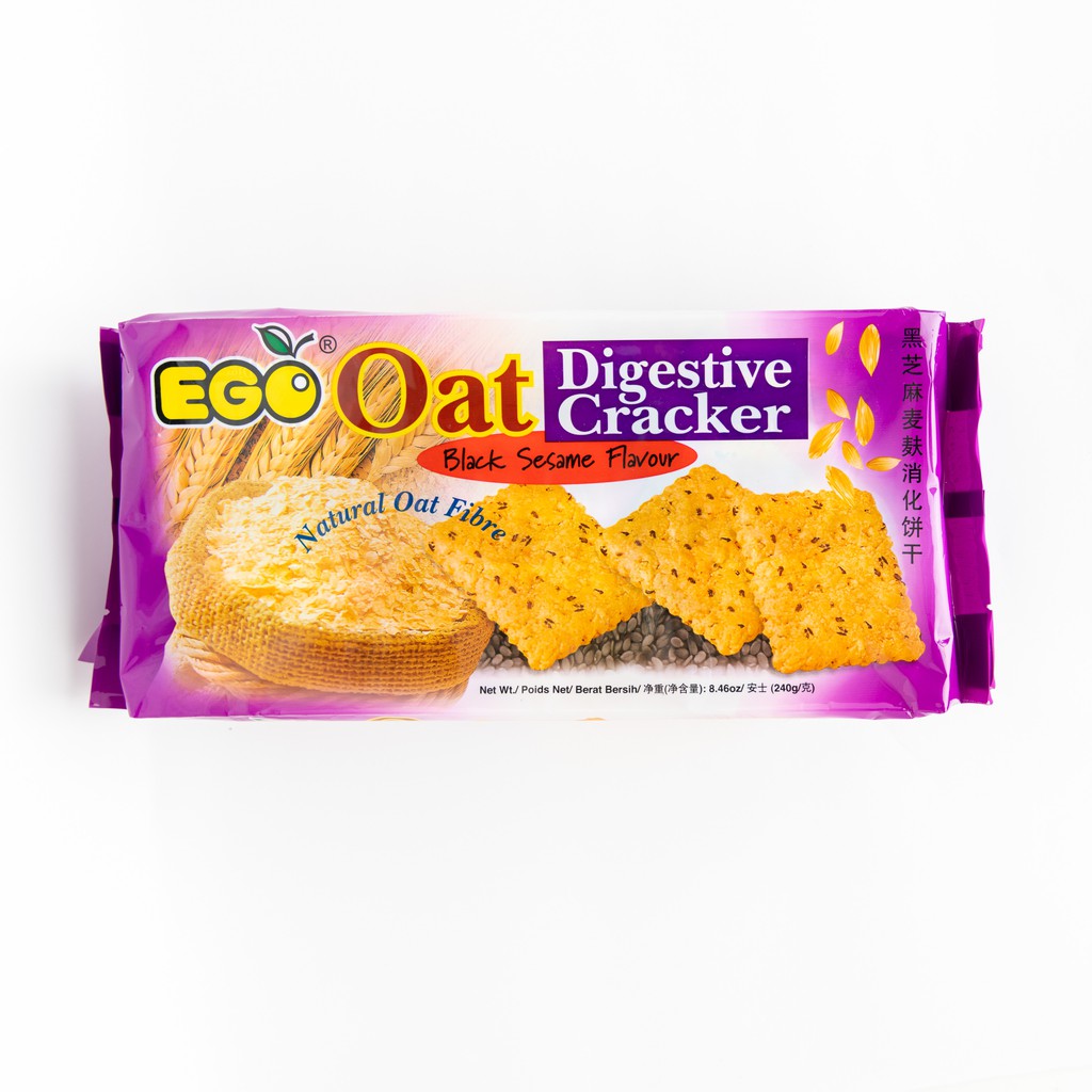 EGO Oat Digestive Crackers Black Sesame Flavour 240g (Halal) Shopee
