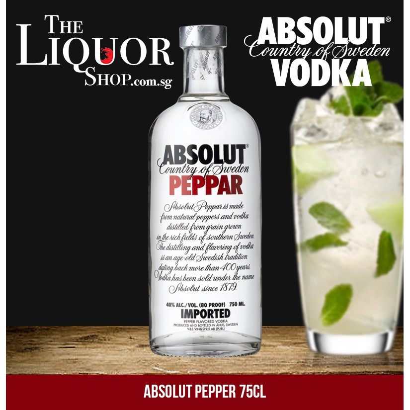 Absolut Peppar 75cl Shopee Singapore
