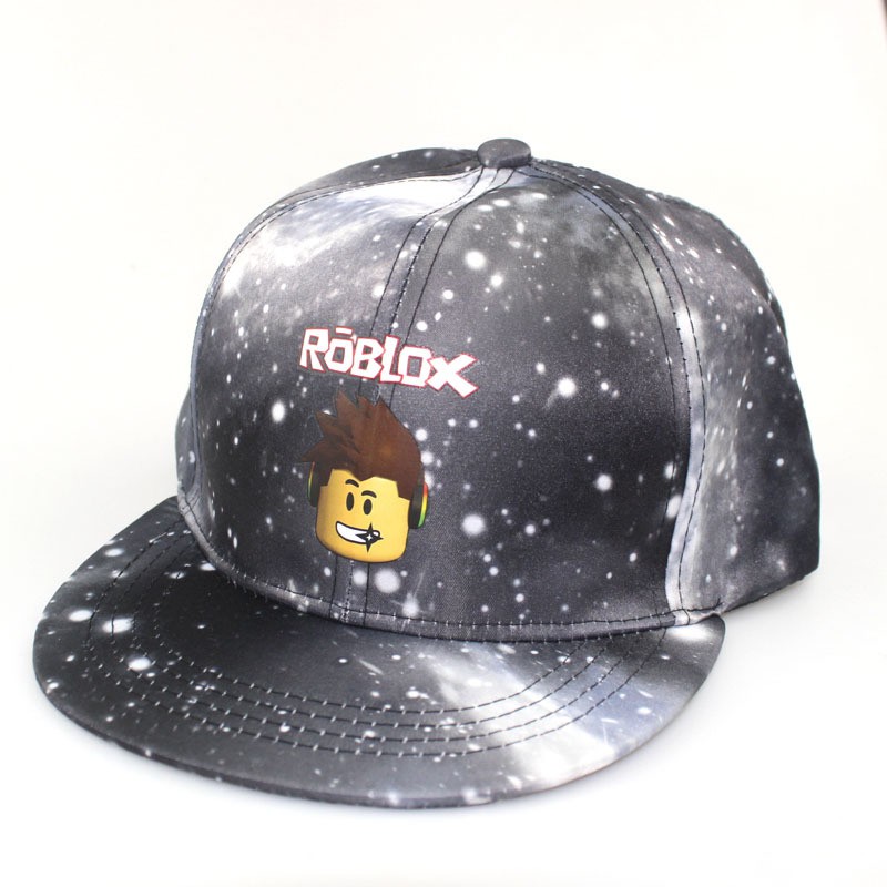 Two Element Cartoon Roblox Hat Game Starry Sky Flat Baseball Cap Heat Transfer Hip Hop Hip Hop Hat Shopee Singapore - two roblox hats that light up in game