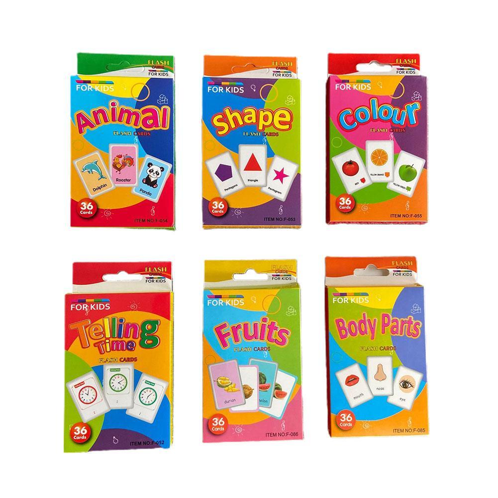 36 Pieces Double Sided Educational Flash Cards Cognitive Flash Cards ...