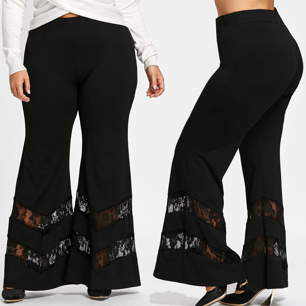 plus size lace trousers