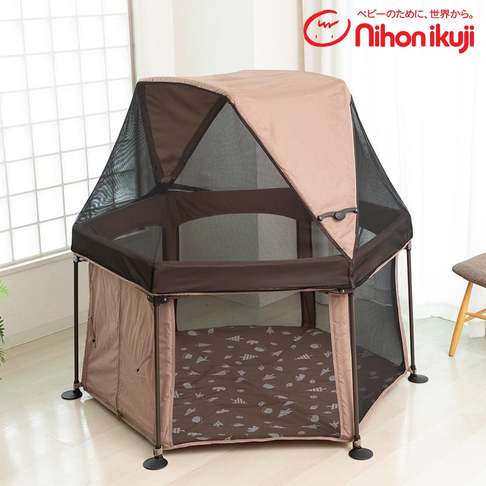 nihon ikuji Truly Washable Portable Fabric Play Yard Playpen with