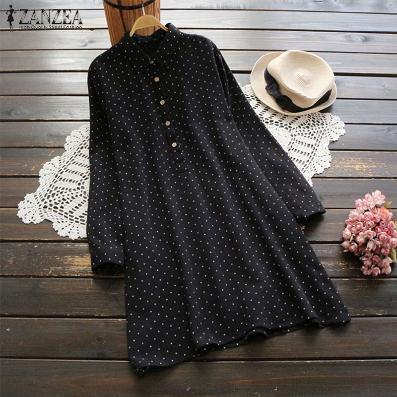 polka dot button up blouse