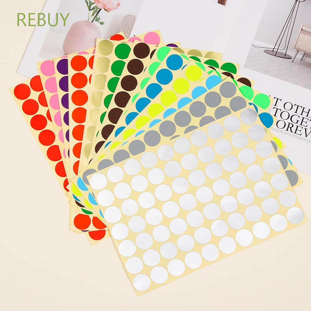 White Dots 13mm Dot-Stickers Round Sticky Adhesive Spot Circles Paper Labels 