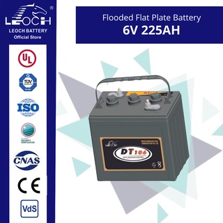 6V 225AH Leoch Flooded Flat Plate Battery DT106 for Golf Cart
