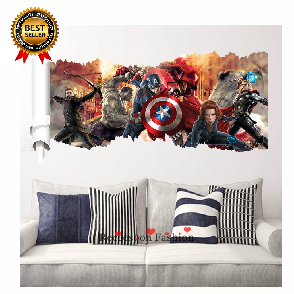 Marvel Avengers Wall Sticker Decals Home Decor Wallpaper