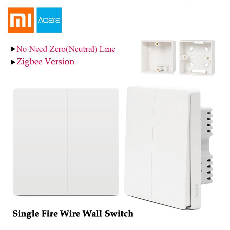 Xiaomi Aqara Wall Light Switch Wifi Smart Zigbee Single Fire Wire No Neutral Wireless Switch Mijia Mi Home Control Shopee Singapore