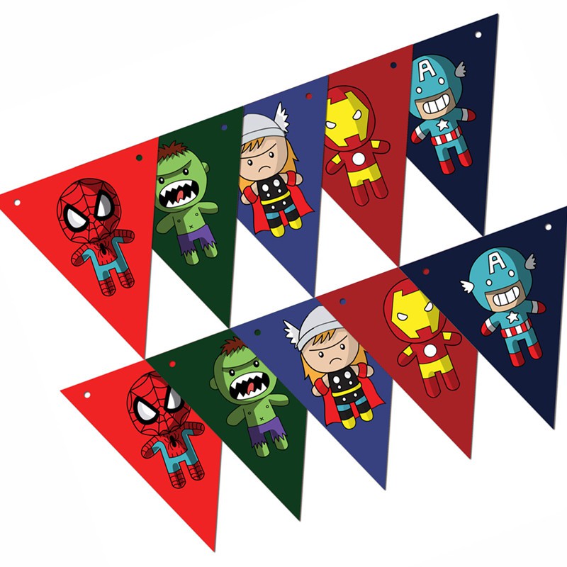 Avengers Party Flag Banner Bunting Theme Party Flag Decoration Banner Bunting 