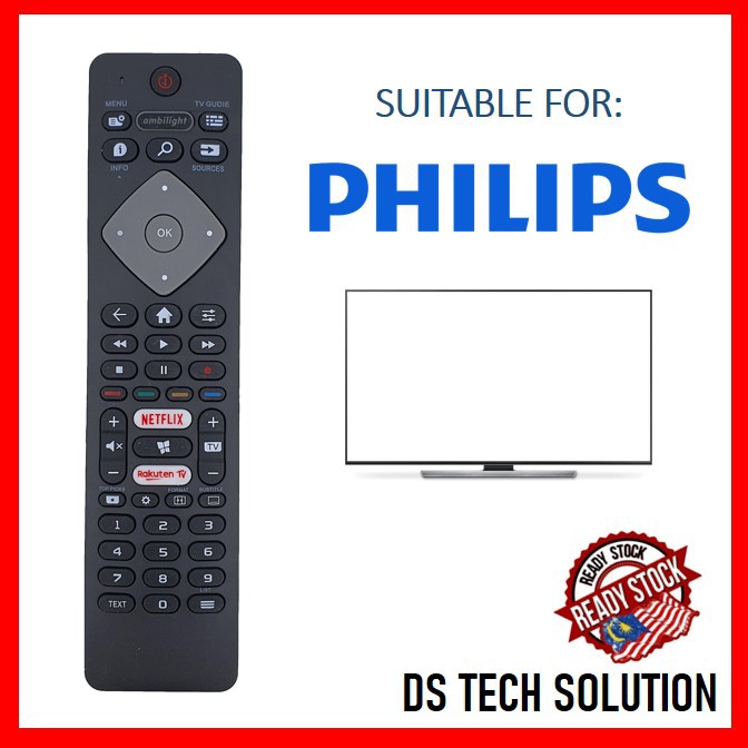 M Sia Stock Philips Smart Led Tv Remote Control Replacement With Netflix And Rakuten By Ihandy Shopee Singapore