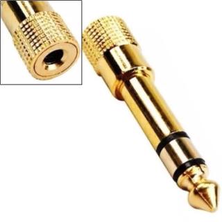 3.5mm to 6.35mm Adapter 3.5 plug to 6.35 Jack Stereo Audio Adaptor For Microphone Headphone AUX Cable Gold audio adaptar
