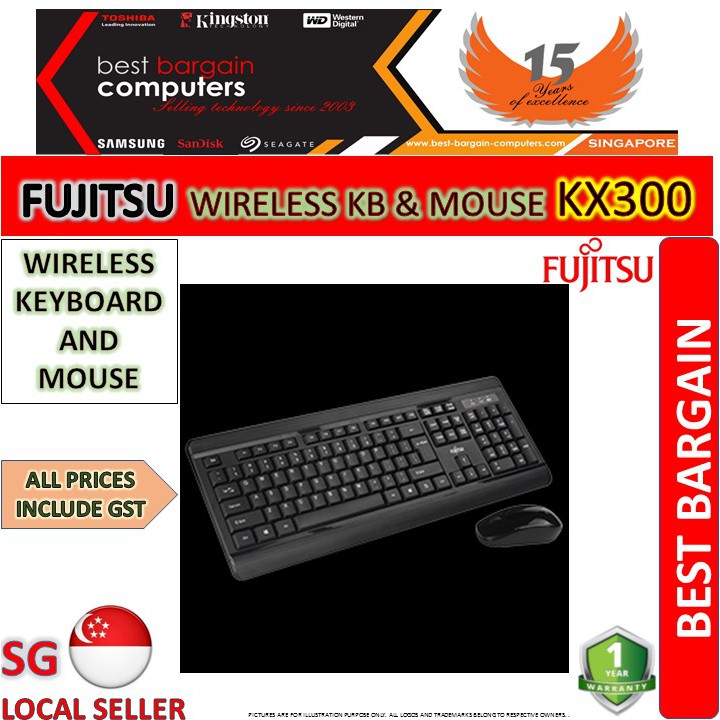 Fujitsu Kx300 Wireless Keyboard And Mouse Shopee Singapore