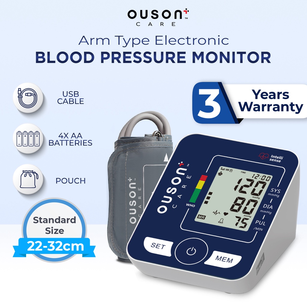 [LOCAL STOCKS] OUSON+ CARE DIGITAL BLOOD PRESSURE MONITOR WITH ARM CUFF LCD DISPLAY