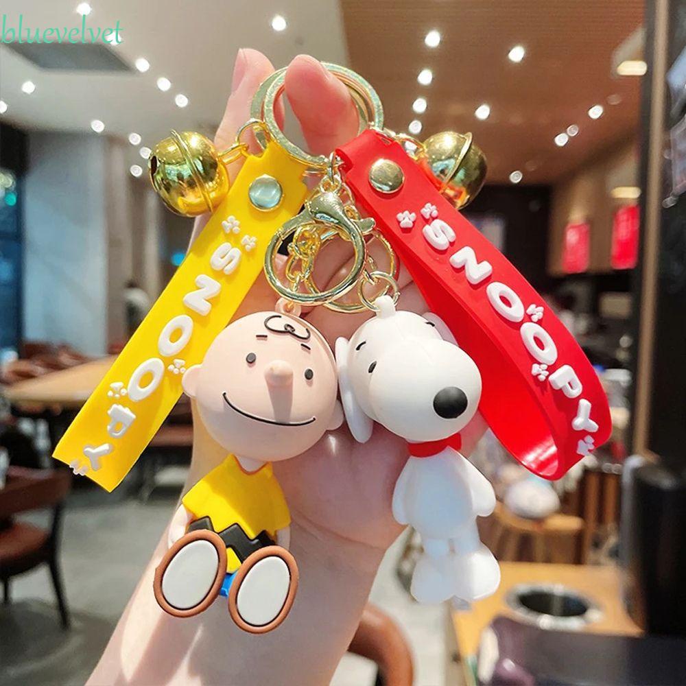 BLUEVELVET Cute Charlie  Keychain Car Accessories Animal Keyring Snoopy Keychain Gift Cartoon Dog Jewelry Car Keyring Bag Charm Creativity Anime  Keyring