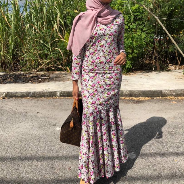 Kurung Moden Kain Peplum Size M Shopee Singapore