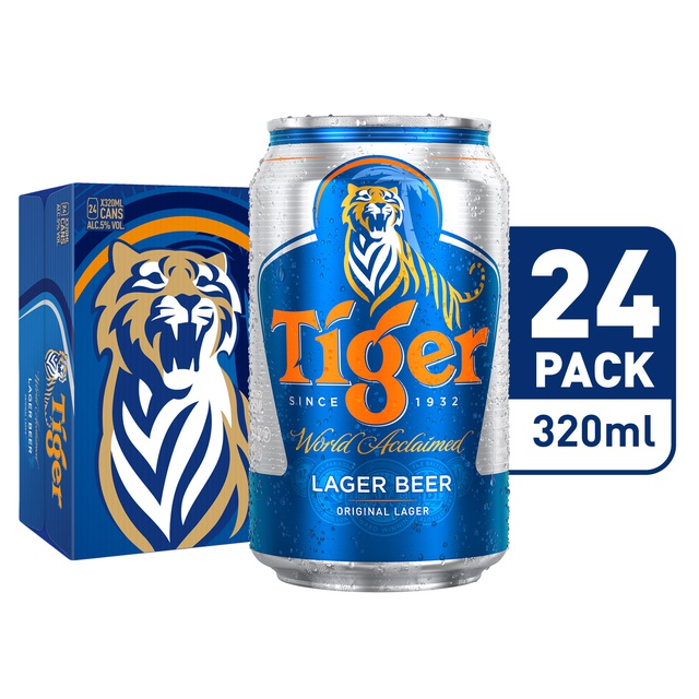 Tiger Lager Beer Can, 320ml [Bundle of 24] | Shopee Singapore