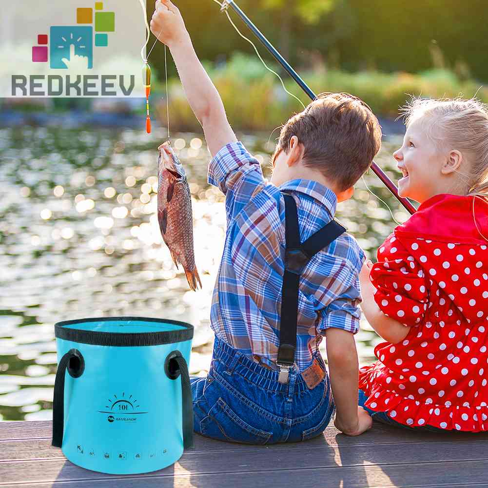 Redkeev  5L/10L/20L Portable Folding Bucket Collapsible Water Container Camping Fishing Travel Home Car Washing Storage