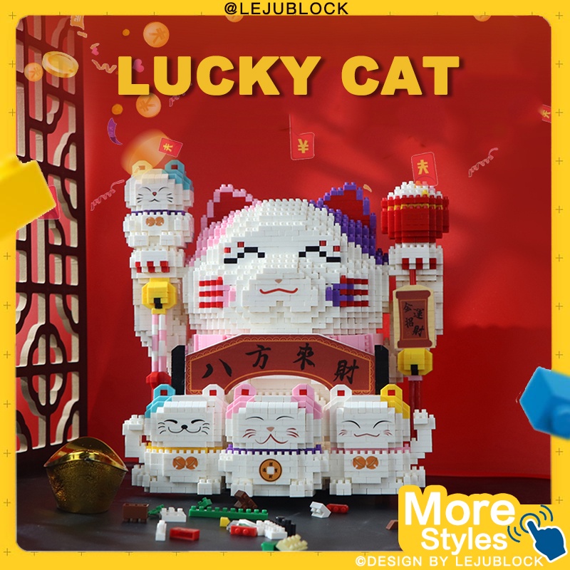 Details about   Building Blocks Bricks Lion Dance Lucky Cat Nano Diamond DIY Puzzle Toy 2PCS/SET 