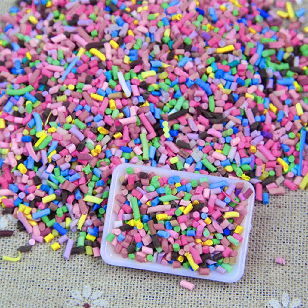 100g Diy Polymer Clay Colorful Fake Candy Sweets Sugar Sprinkles