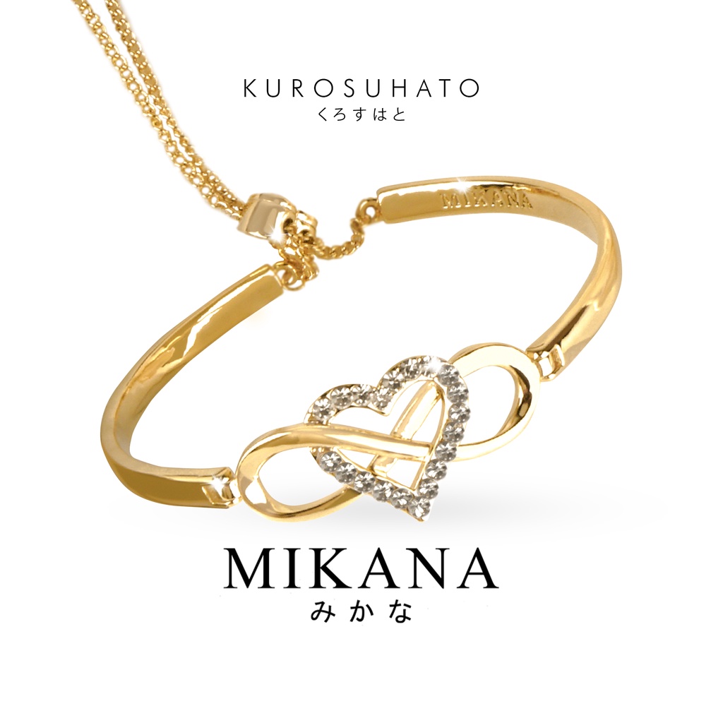 Mikana Besties 18k Gold Plated Kurosuhato Friendship Bangle Bracelet For Women infinity heart gift