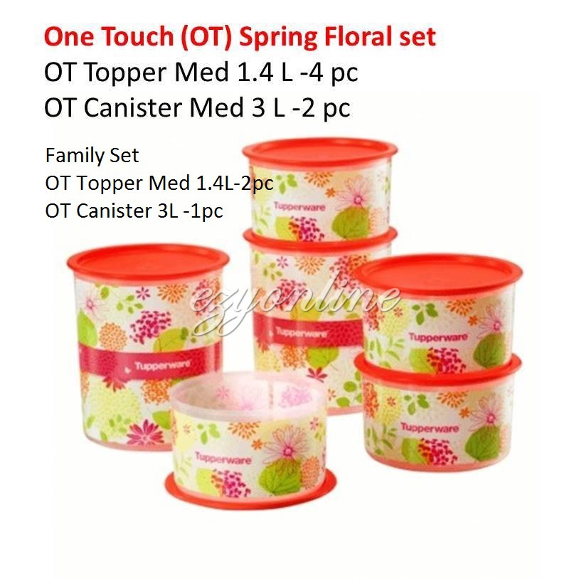 Tupperware One Touch Spring Floral Set Shopee Singapore