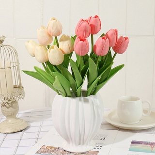 10pcs/Bunch Tulip Artificial Flowers Plants Latex Real Touch Party Wedding Bouquet Home Decor #1