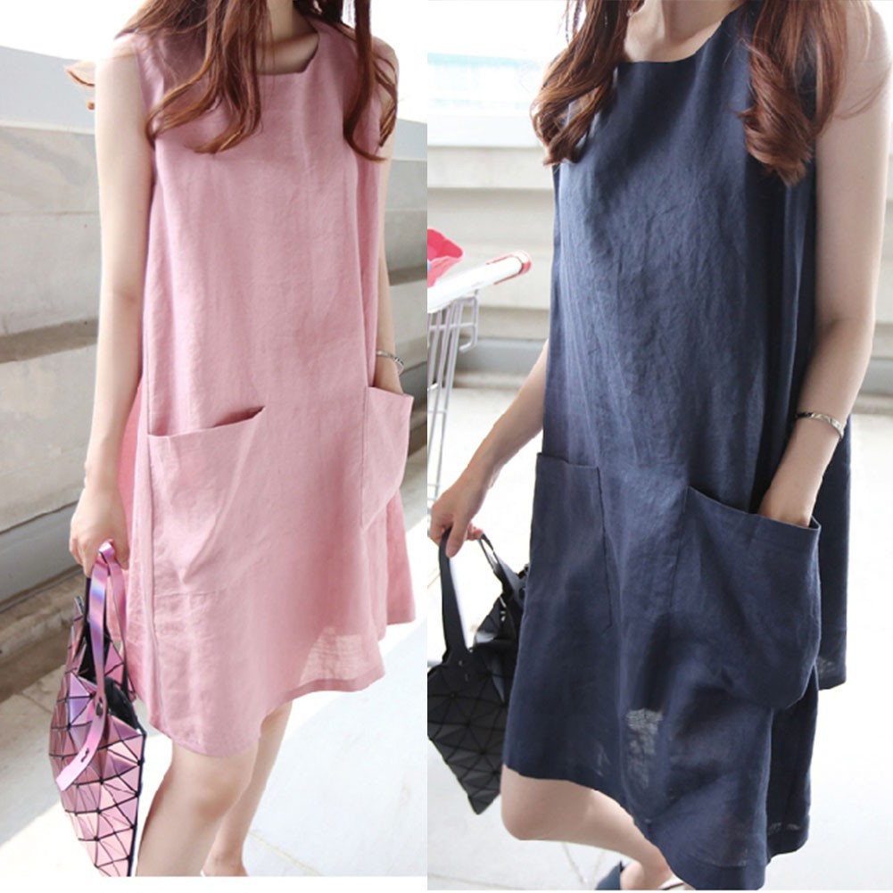 💥Summer Women's Loose Pocket Sleeveless 