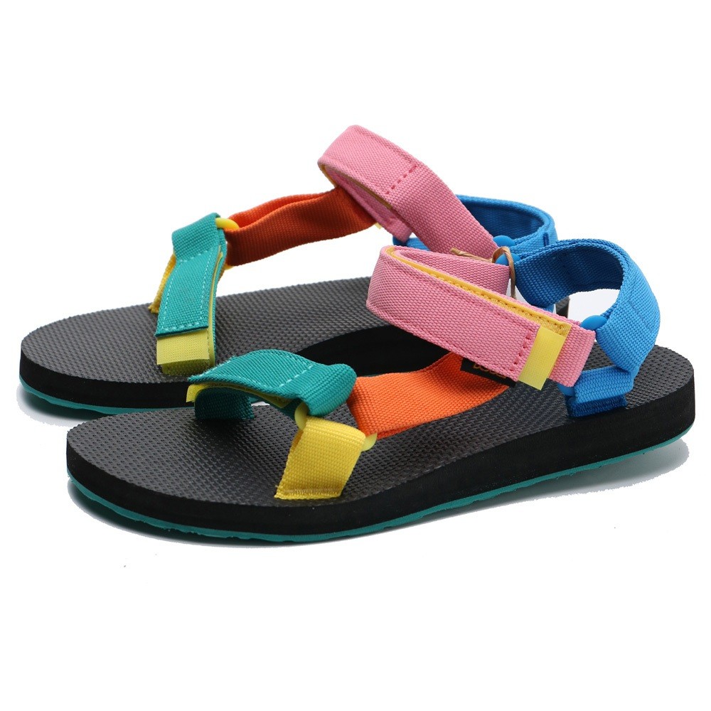 color block teva sandals