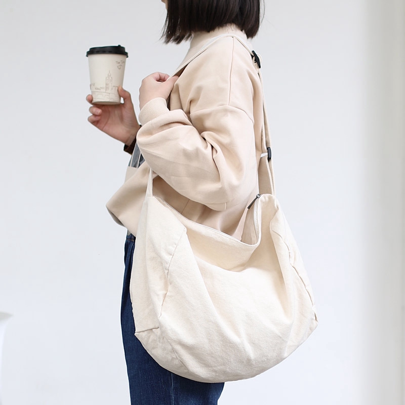 Korean canvas shoulder bag sale